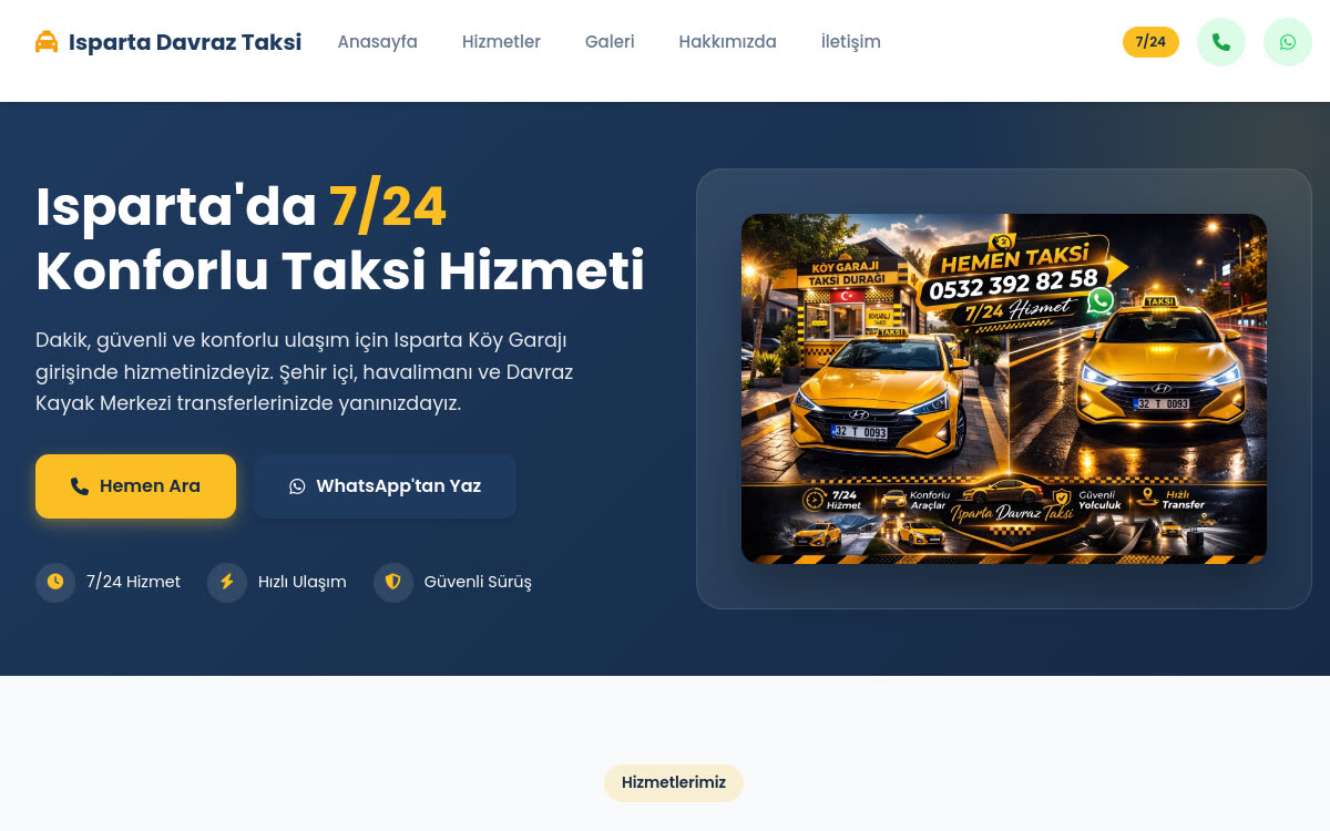 Isparta Davraz Taksi