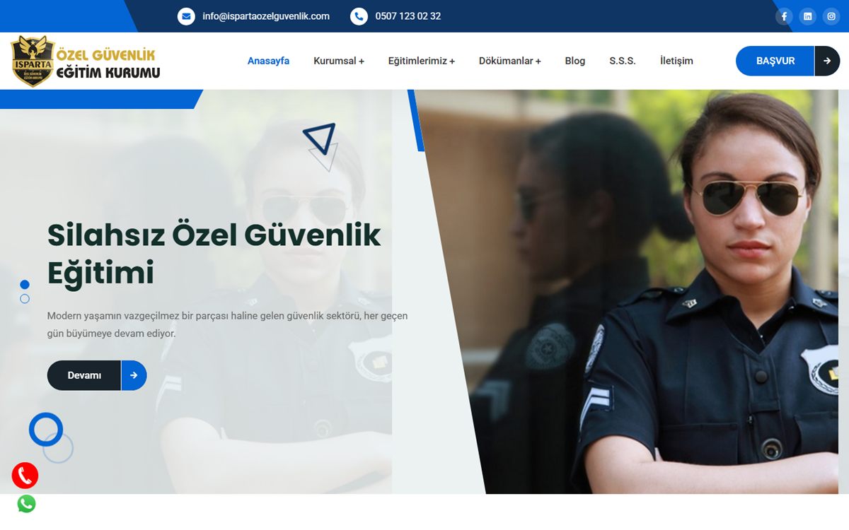 Isparta Özel Güvenlik Kurumu — Kurumsal Web Sitesi