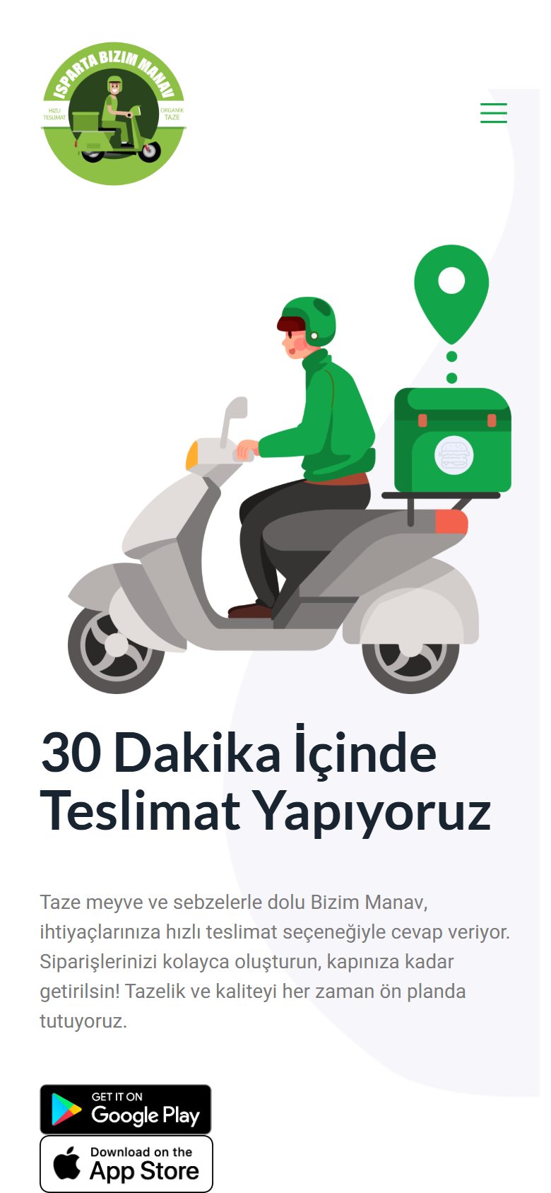 Isparta Bizim Manav — mobile view