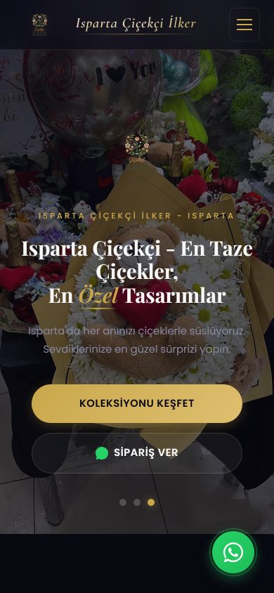 Isparta Çiçekçi İlker — Çiçek Siparişi Sitesi — telefon görünümü
