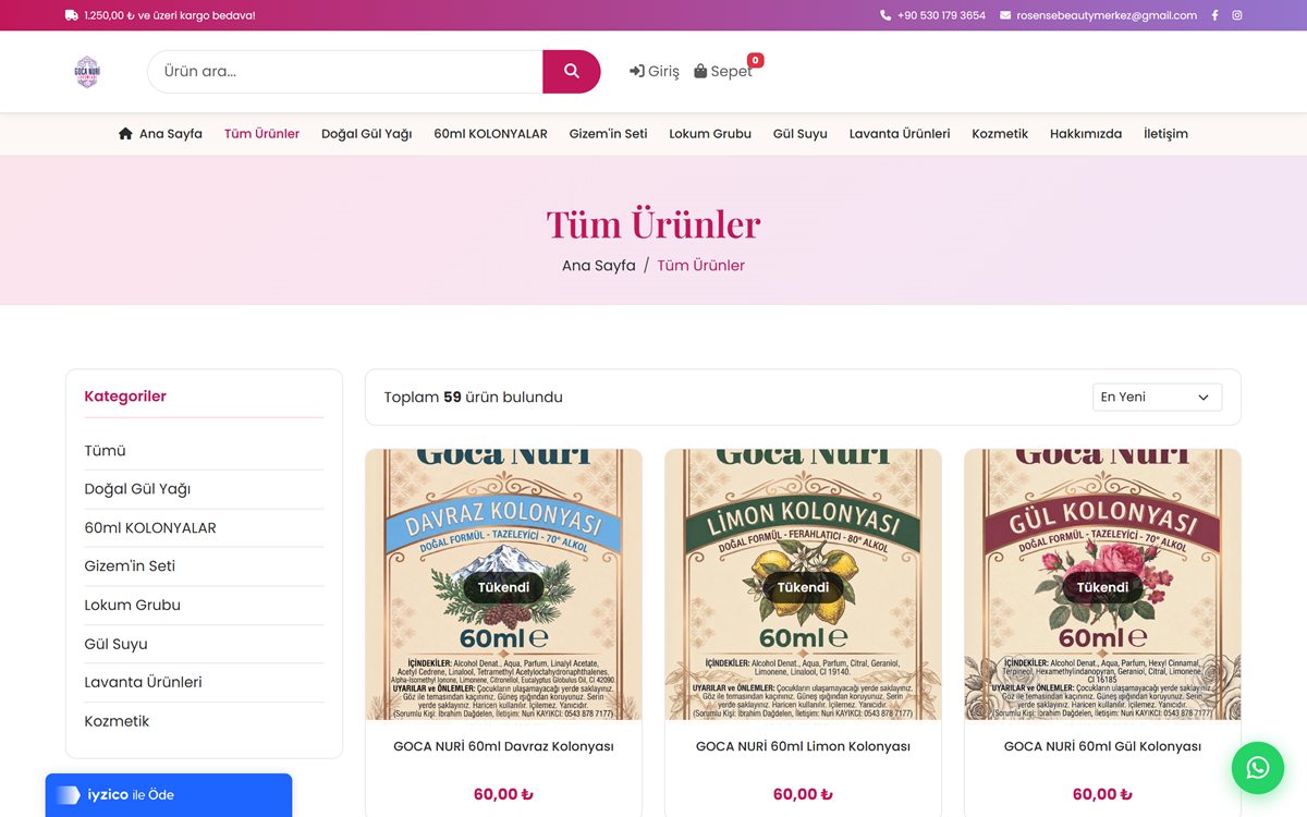 Gül ve Lavanta — E-Commerce Store — screen 1