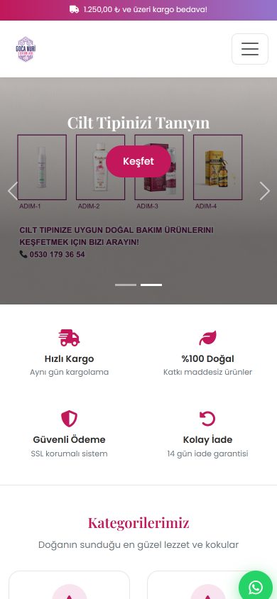 Gül ve Lavanta — E-Commerce Store — mobile view