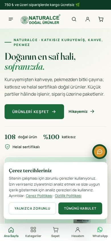 Naturalce Natural Products — mobile view