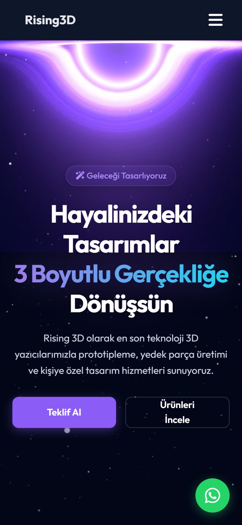 Rising 3D — mobile view